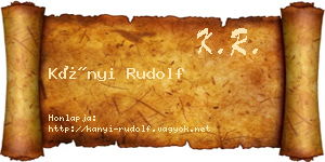 Kányi Rudolf névjegykártya